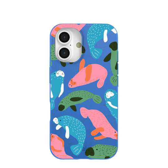 Electric Blue Sea Cows Phone Case | For iPhone, Galaxy & Pixel