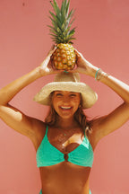 Solar Triangle Bikini Top - Aqua Green