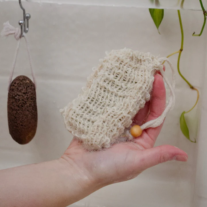 Natural Sisal Soap Saver and Exfoliating Pouch