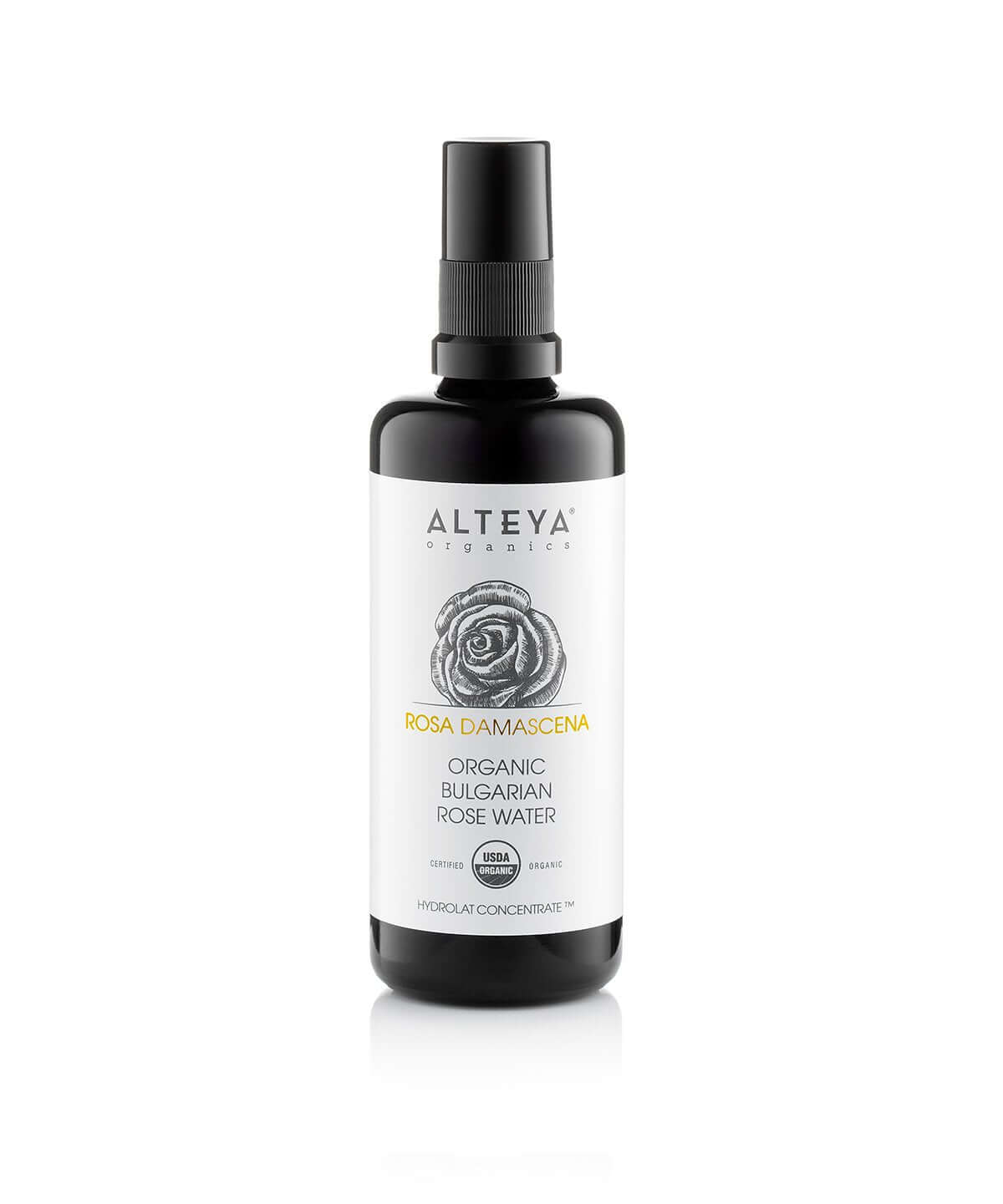 Alteya's Organic Toner Mist 3.4 Fl Oz - Rose Water Violet Glass