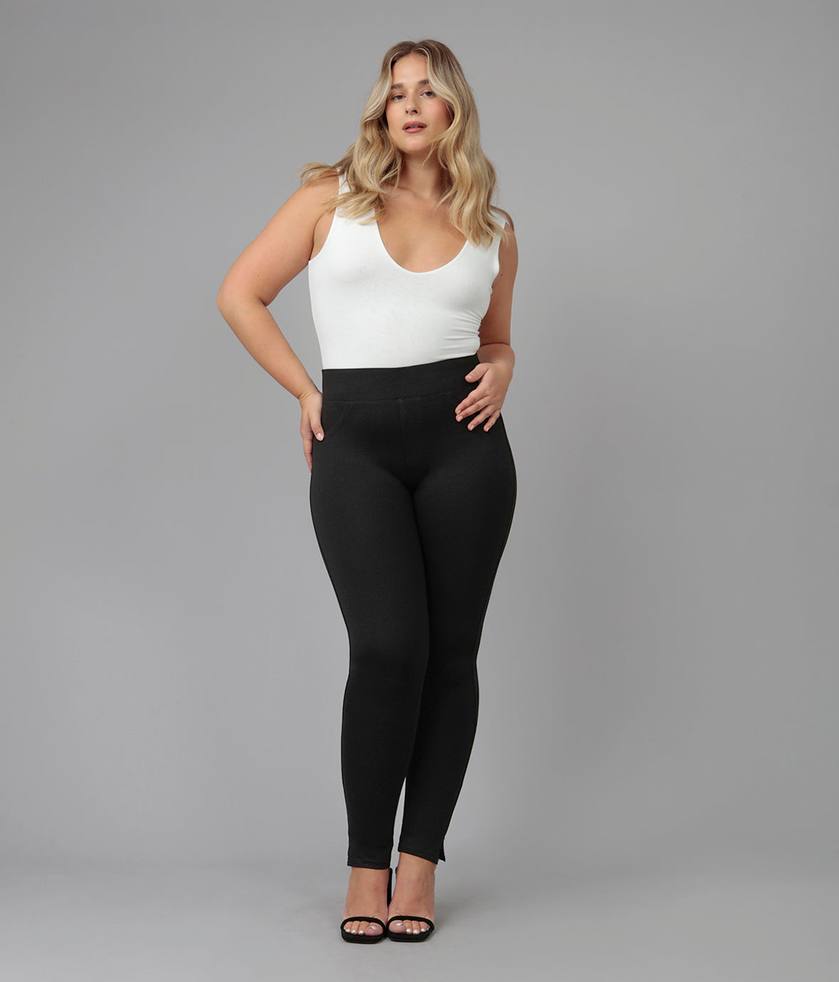 Anna-JBLK Mid-Rise Leggings