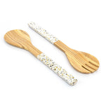 Bamboo Salad Server Set | Salad Tongs (Spoon & Fork)