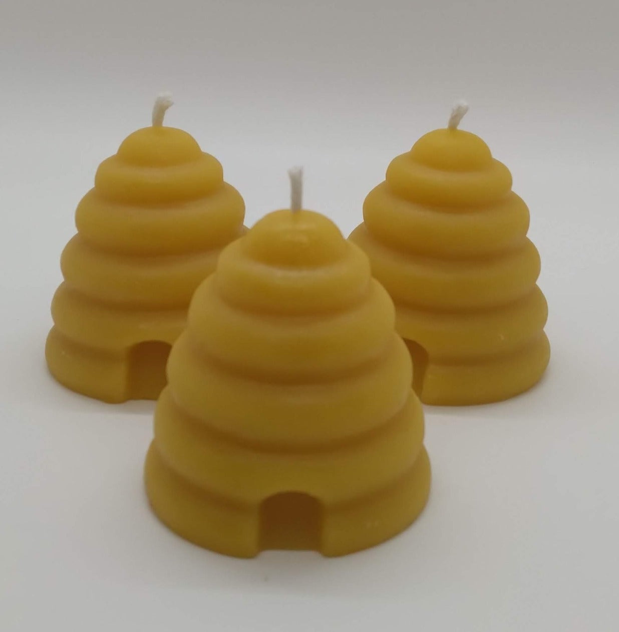 Bee Skep Votive - set of 3 Beeswax Candles