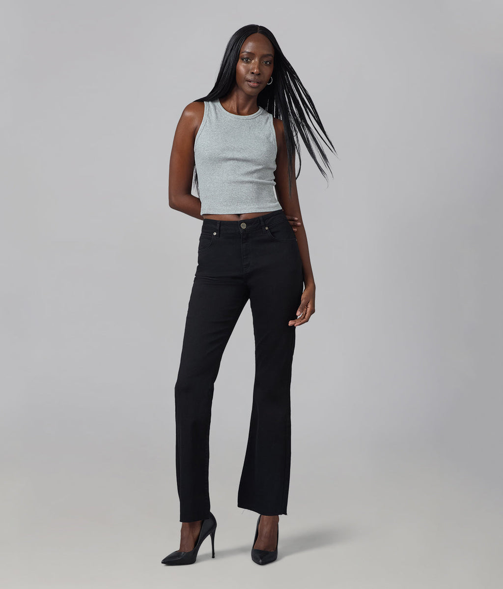 BILLIE-BLK High Rise Bootcut Jeans