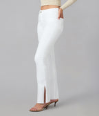 BILLIE-WHT High Rise Bootcut Jeans