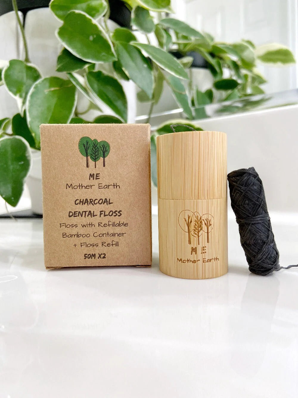 Biodegradable Charcoal Dental Floss 2-Pack