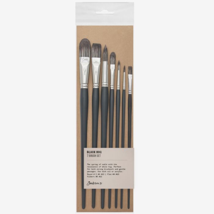 Jackson's : Black Hog Bristle Brush : Set of 7