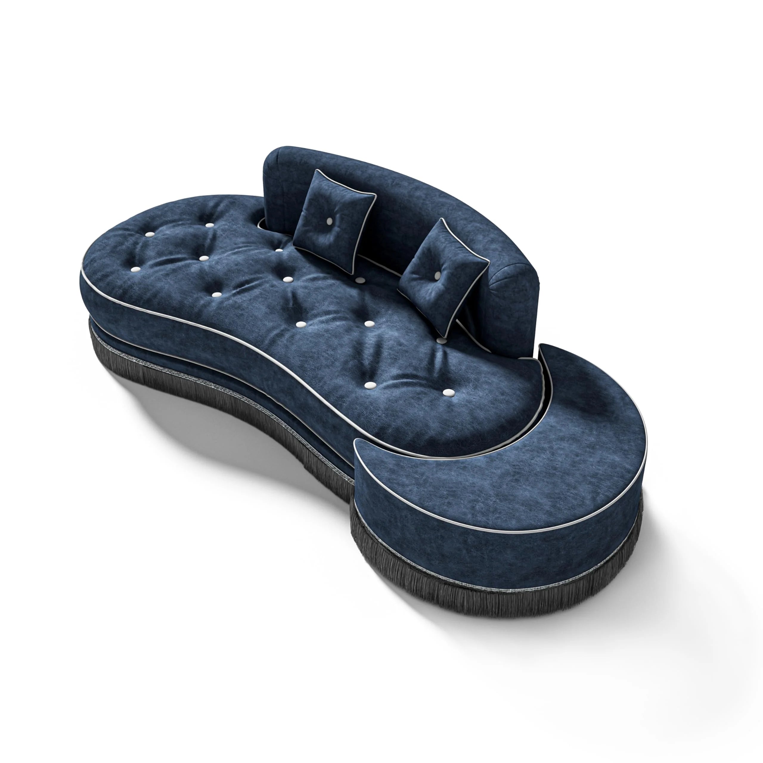 Blue-Silver Dream Velvet Throne