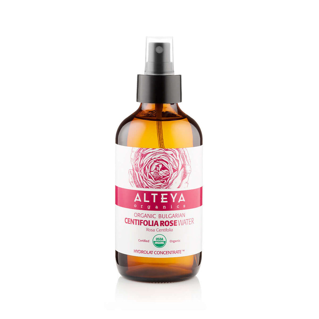 Bulgarian Organic Centifolia Rose Water – Amber Glass Bottle