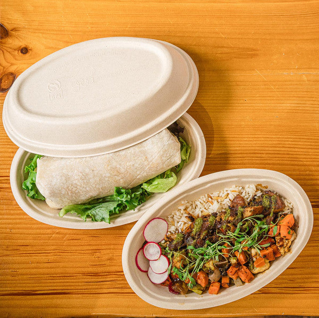 24 oz Compostable Fiber Burrito Bowls | No PFAS | 300/Case