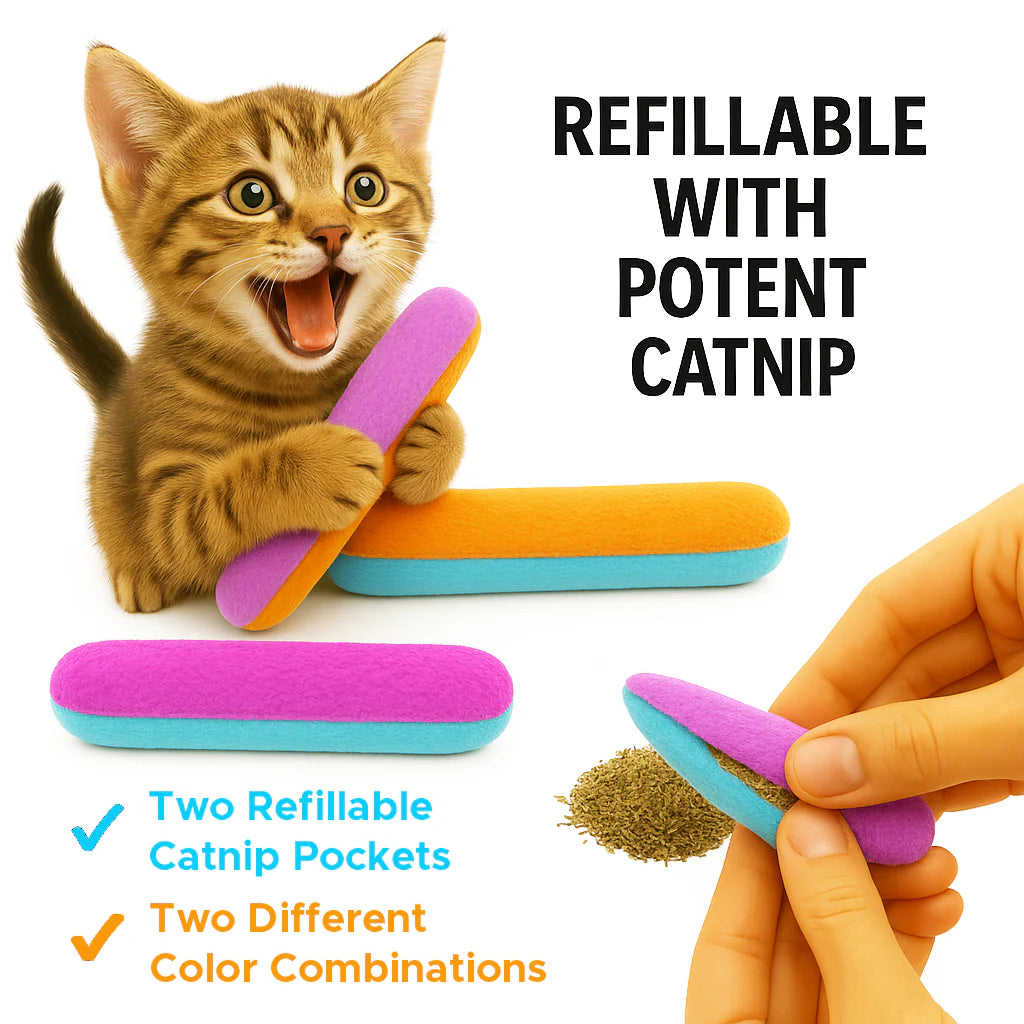 10" Refillable Organic Catnip Kickers