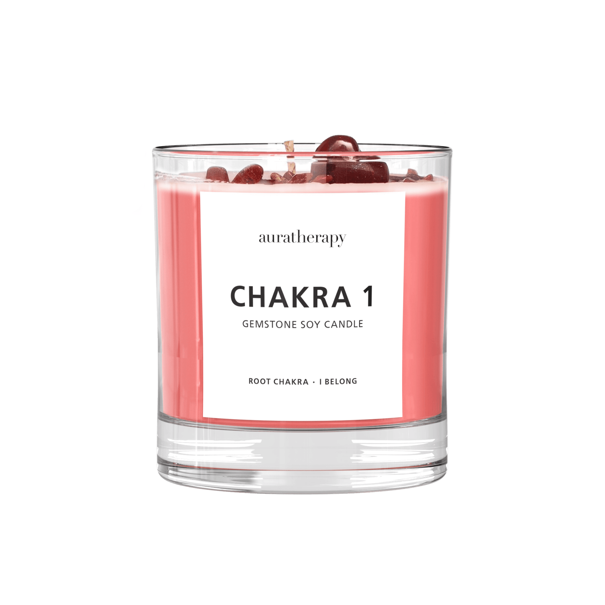 Chakra 1 Red Jasper Gemstone Candle
