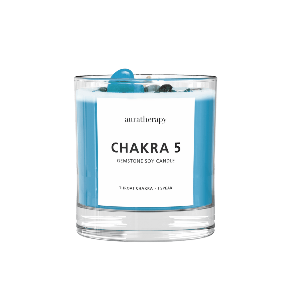 Chakra 5 Lapis Lazuli Gemstone Candle