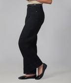 COLETTE-BLK High Rise Wide Leg Jeans 31" Inseam