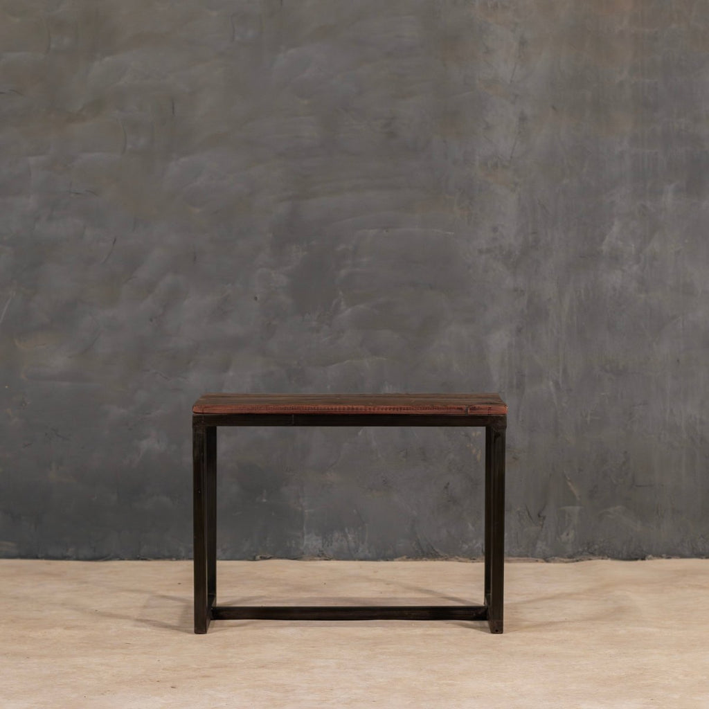 Compact Wood Metal Stool