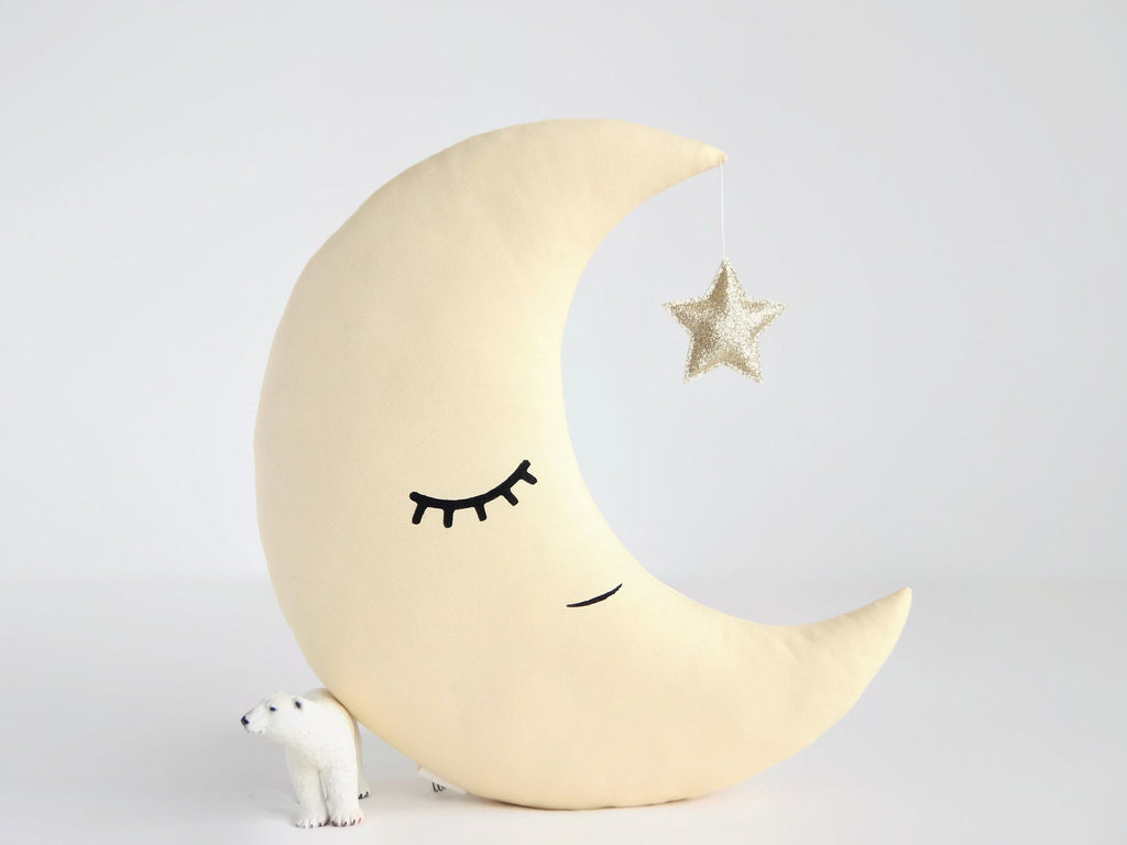 Crescent Moon Pillow (8 colors) with Star