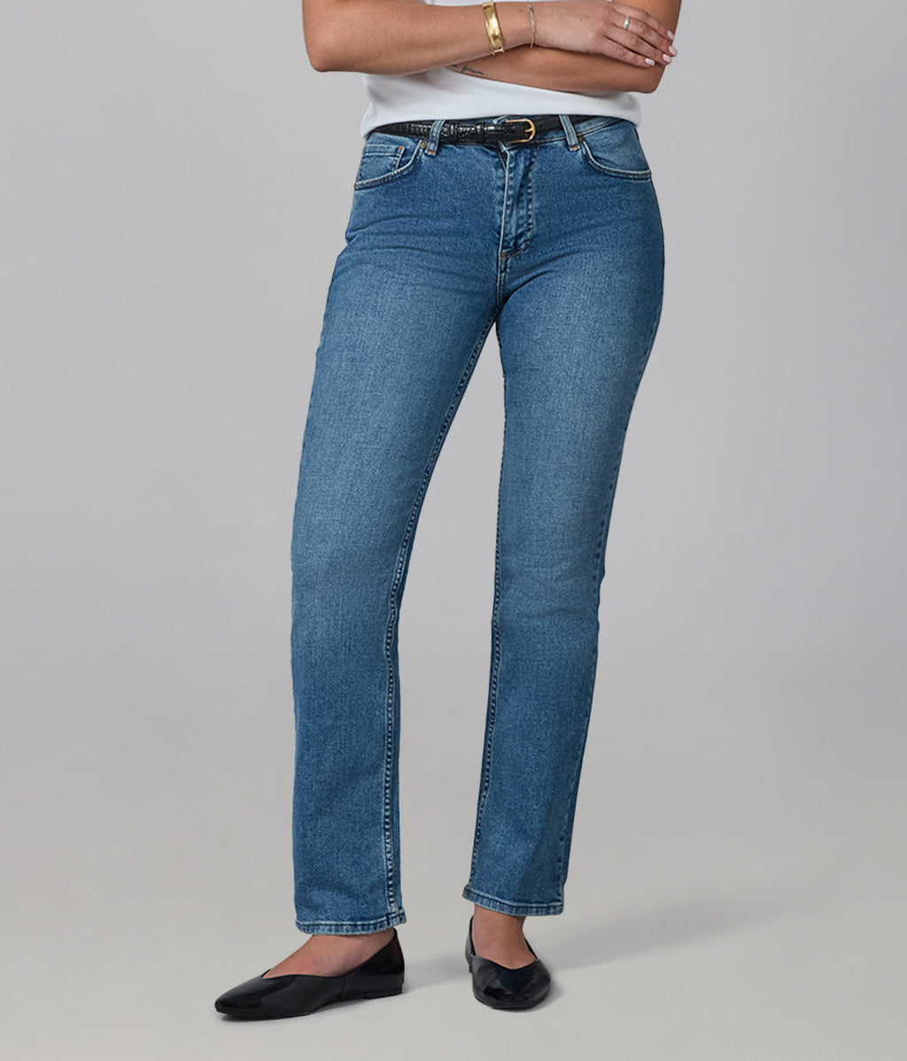 DENVER-DIS2 High Rise Straight Jeans