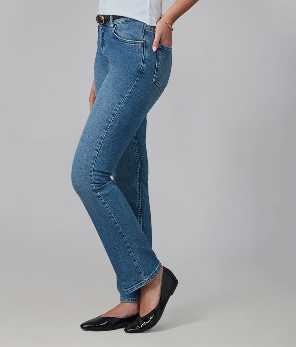 DENVER-DIS2 High Rise Straight Jeans