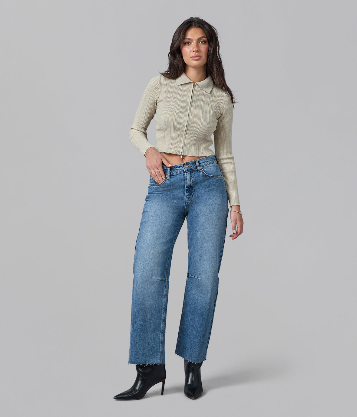DYLAN-DB High Rise Barrel Jeans