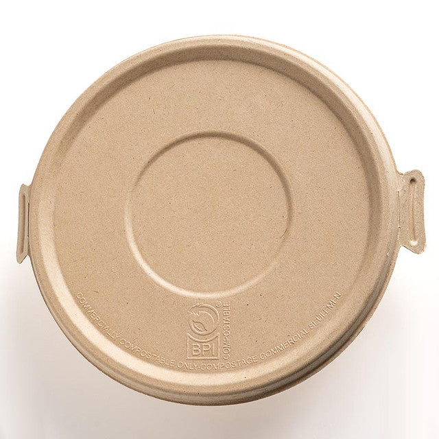 24 & 32 oz Compostable Fiber Round Bowl Lids | No PFAS | 400/Case