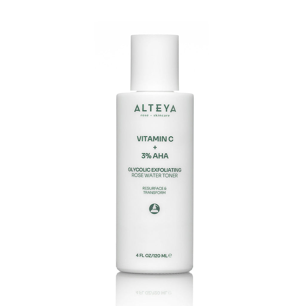 GLYCOLIC EXFOLIATING ROSE WATER TONER (VITAMIN C + 3% AHA)