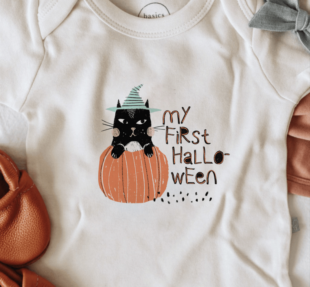 graphic bodysuit | my first halloween cat
