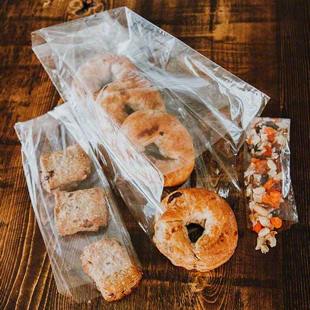 4 x 2.75 x 9" Compostable Clear Gusseted NatureFlex Cellophane Bags | 1,000/Case