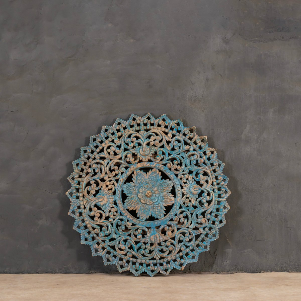 Hand Carved Mandala Wall Panel