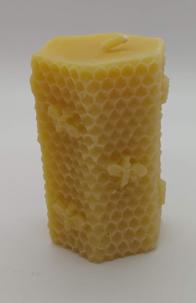 Hexagon with Bees - Beeswax Candle