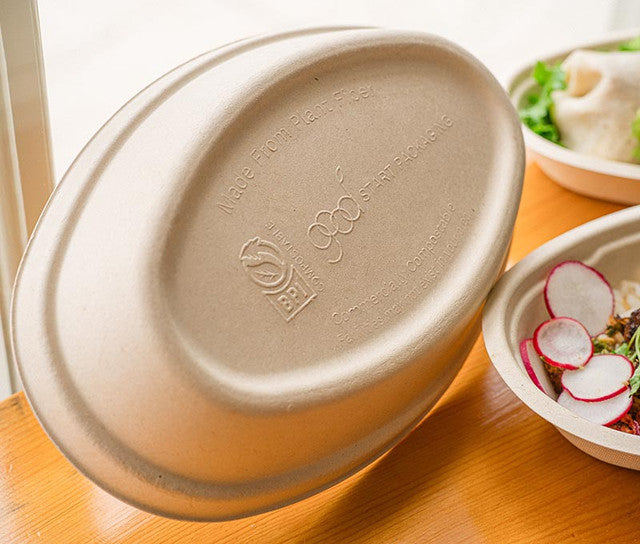 24 & 32 oz Compostable Fiber Burrito Bowl Lids | No PFAS | 300/Case