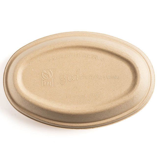 24 & 32 oz Compostable Fiber Burrito Bowl Lids | No PFAS | 300/Case