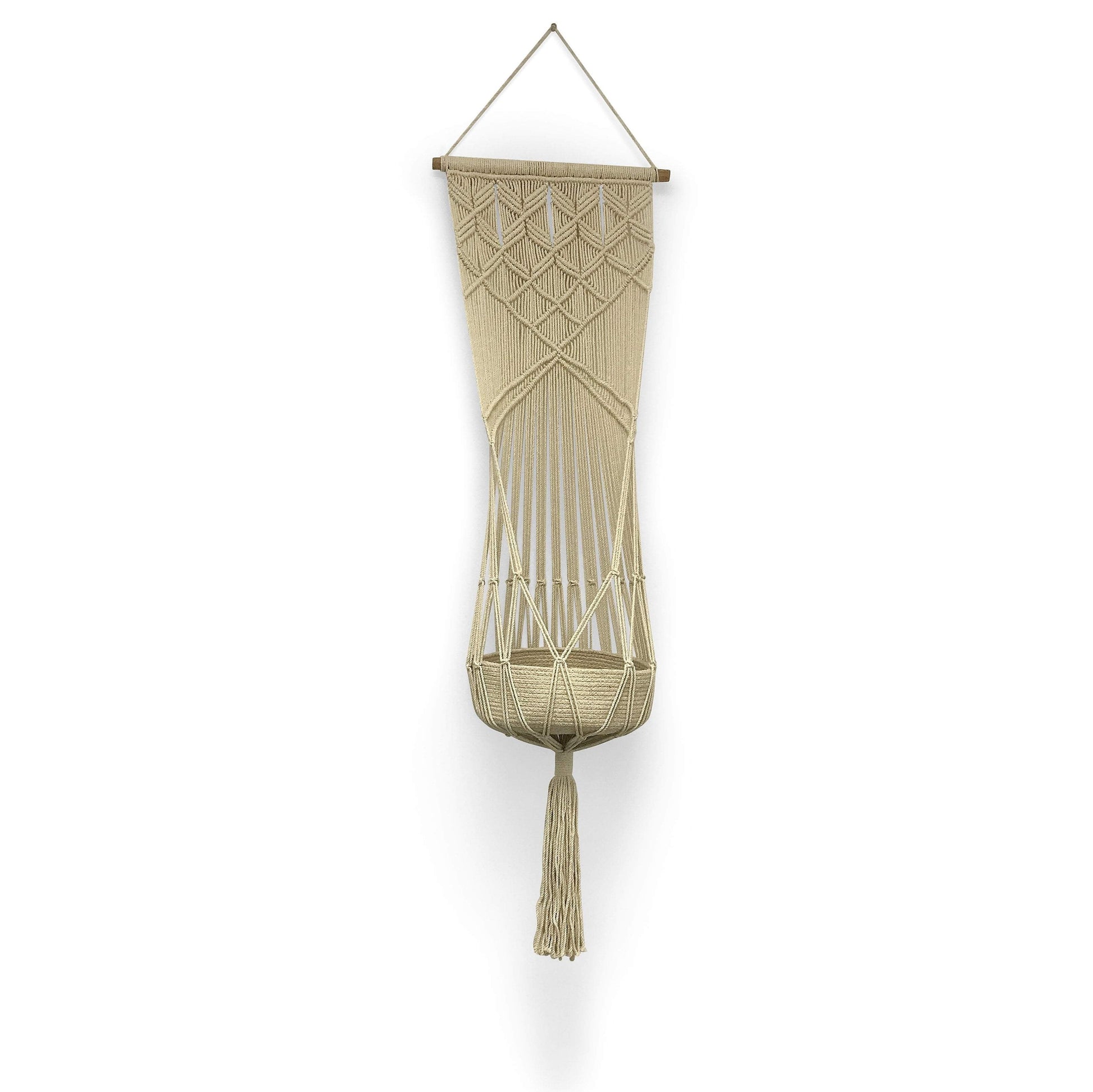macrame toy hanging basket