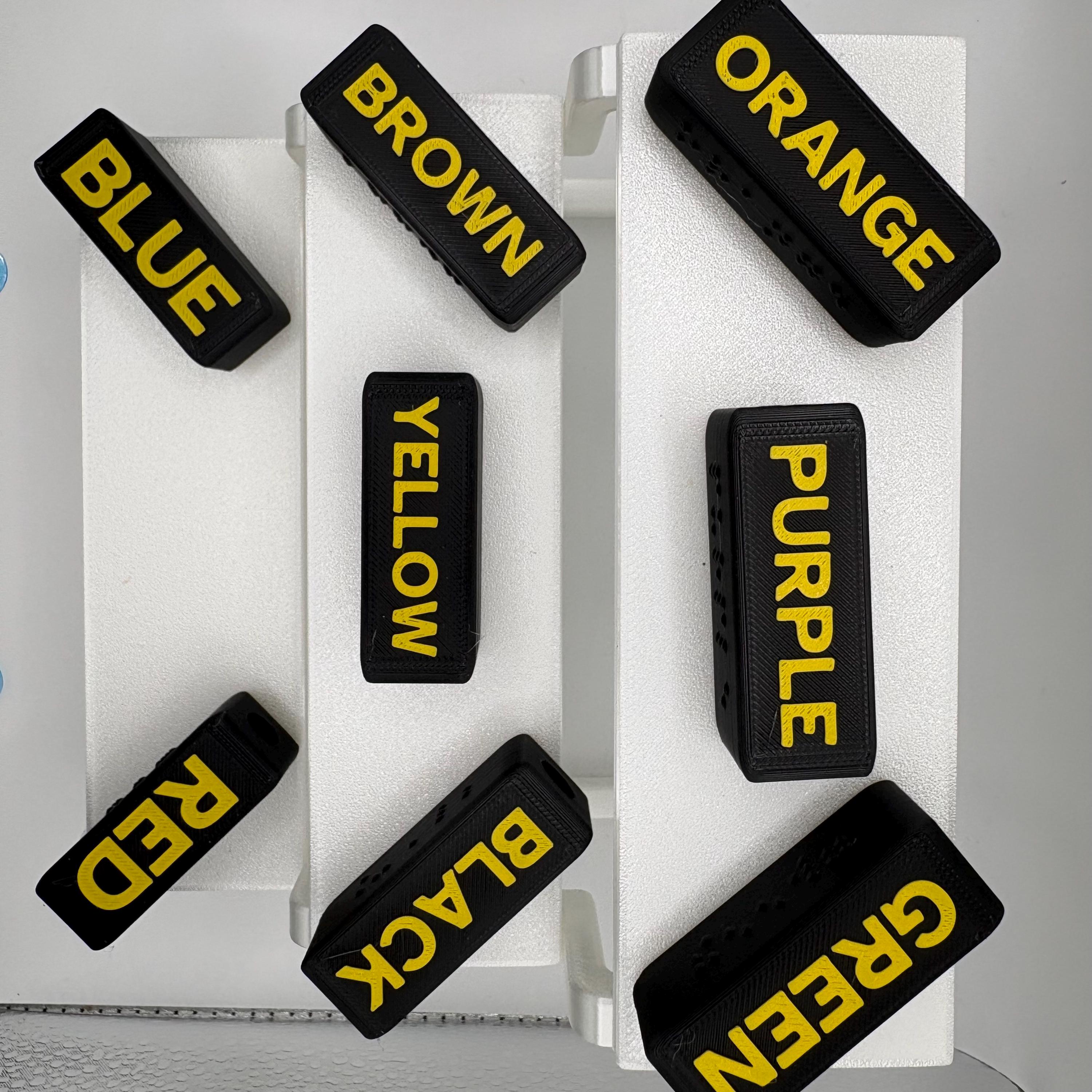 Large Print Braille Crayon Toppers | Accessible Classroom Tool, Color Identification Set