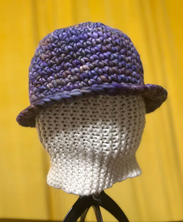Purple Cloche Crochet Hat