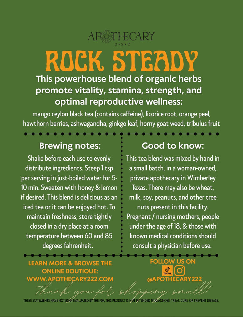 Organic Tea Blend for Male Vitality: Rock Steady