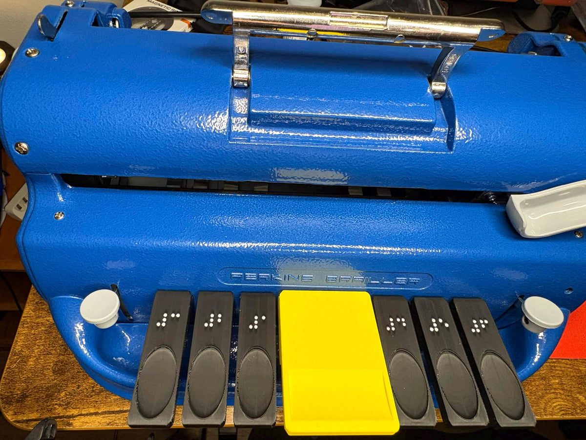 Perkins Brailler Key Extensions | 3D Printed Braille Labeled Accessibility Aid