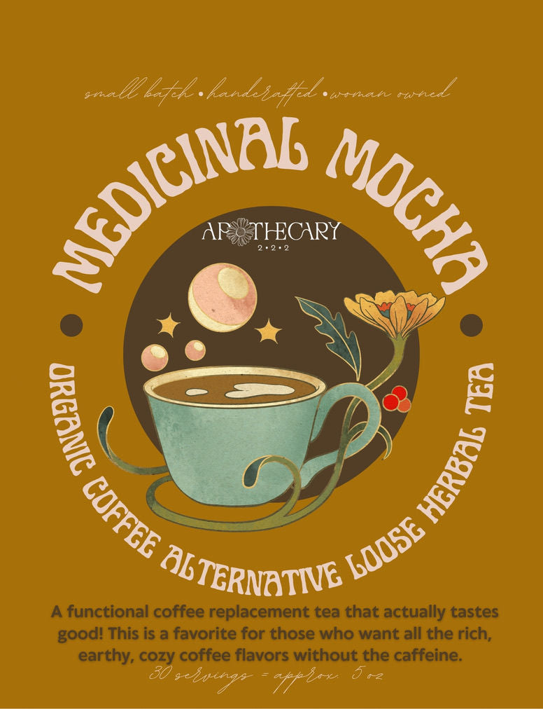 Organic Digestive Support Coffee Alternative Tea Blend: Medicinal Mocha