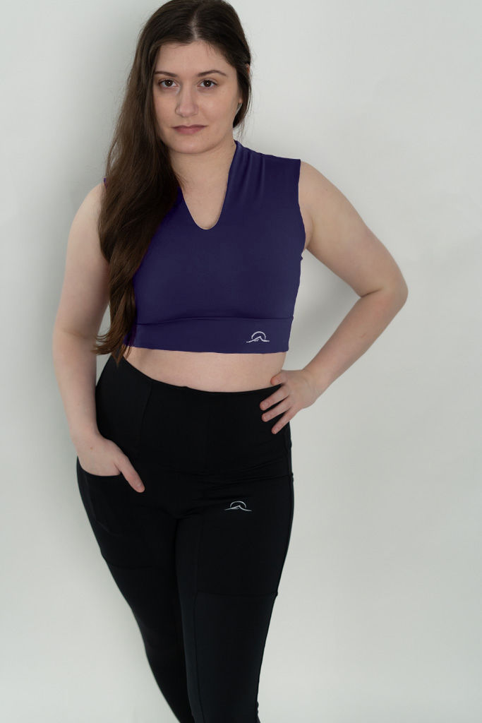 V Neck Sports Bra Top