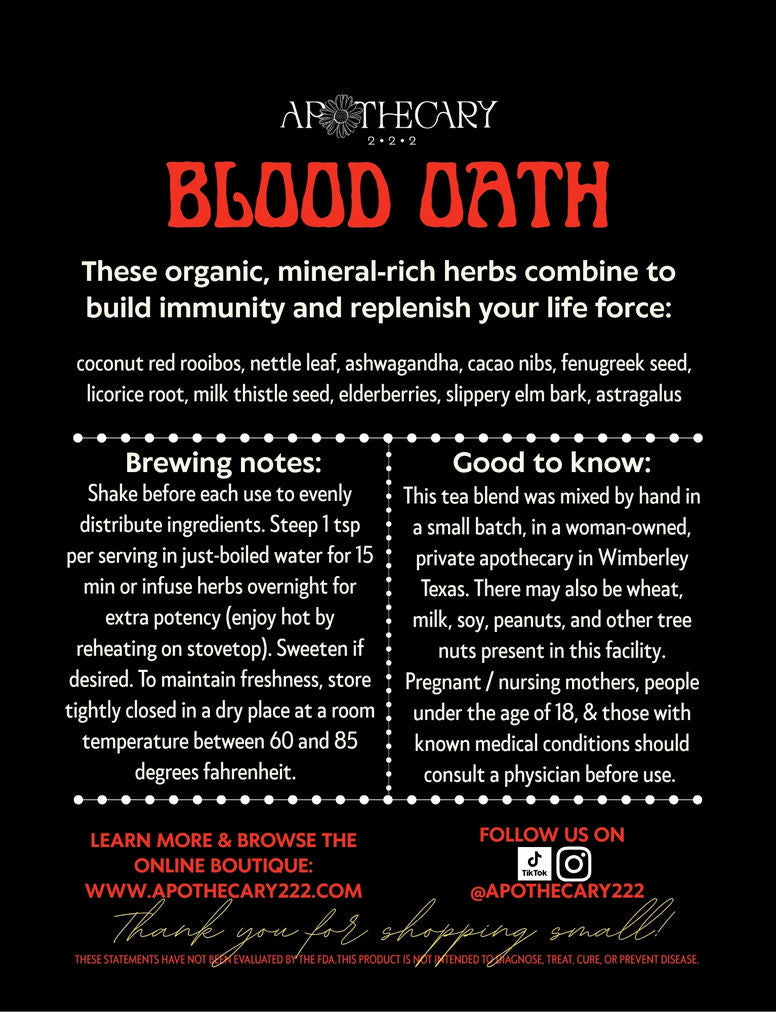 Organic Tea Blend: Blood Oath