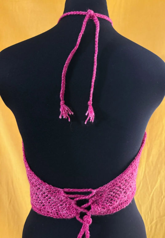 Fuchsia Maze Crochet Top
