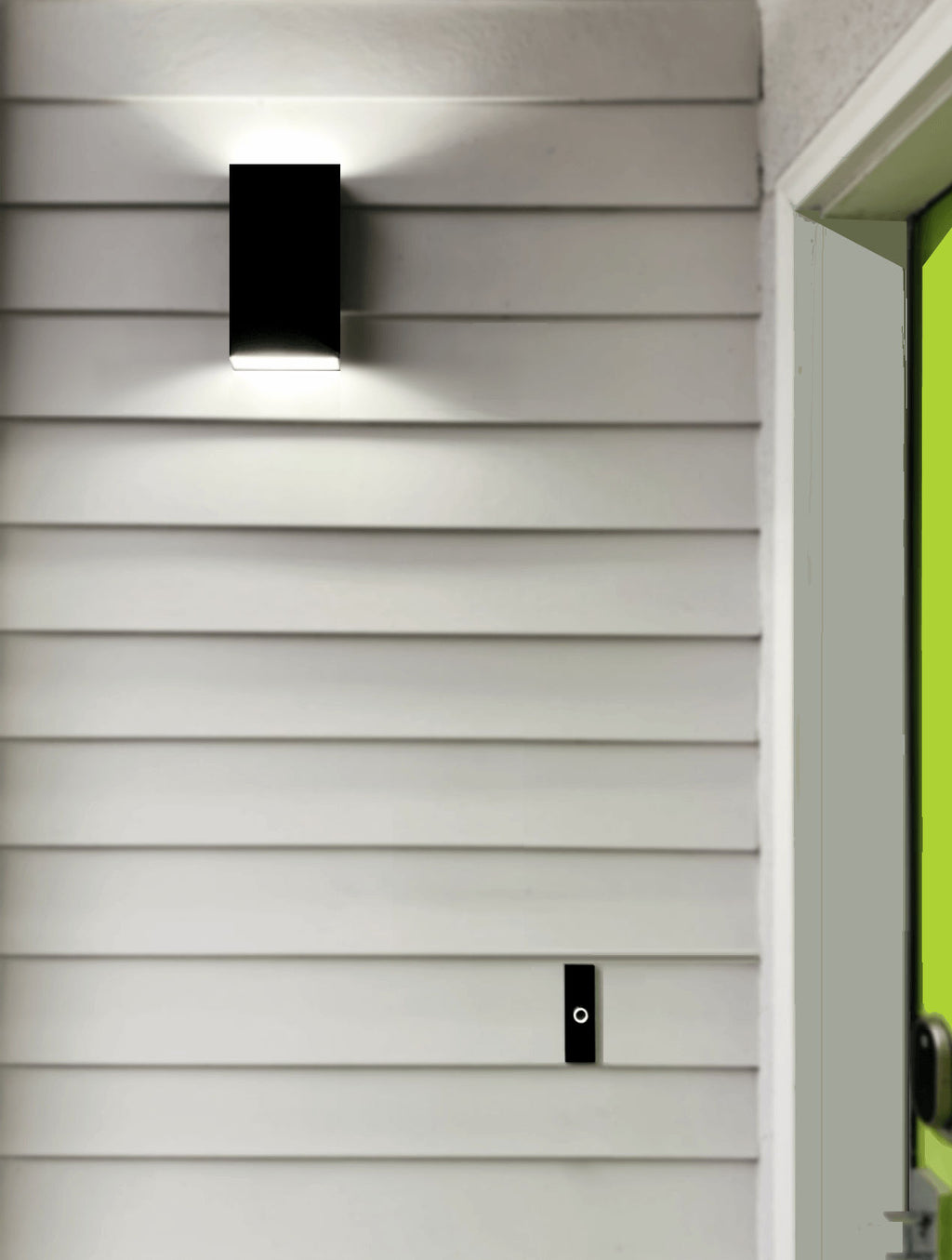 Phantom Modern LED Lighted Doorbell in Black Aluminum