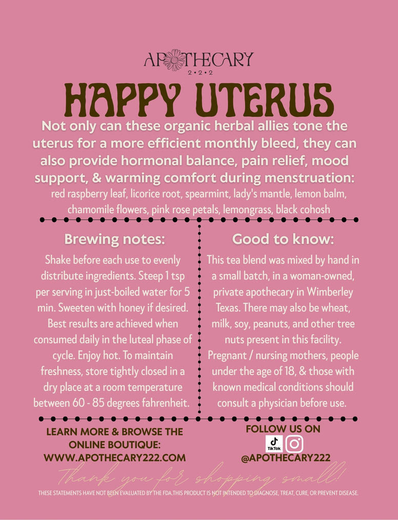 Organic Menstrual Comfort Tea Blend: Happy Uterus