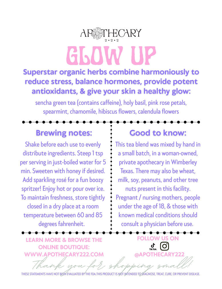 Organic Skin Beautifying Tea Blend: Glow Up