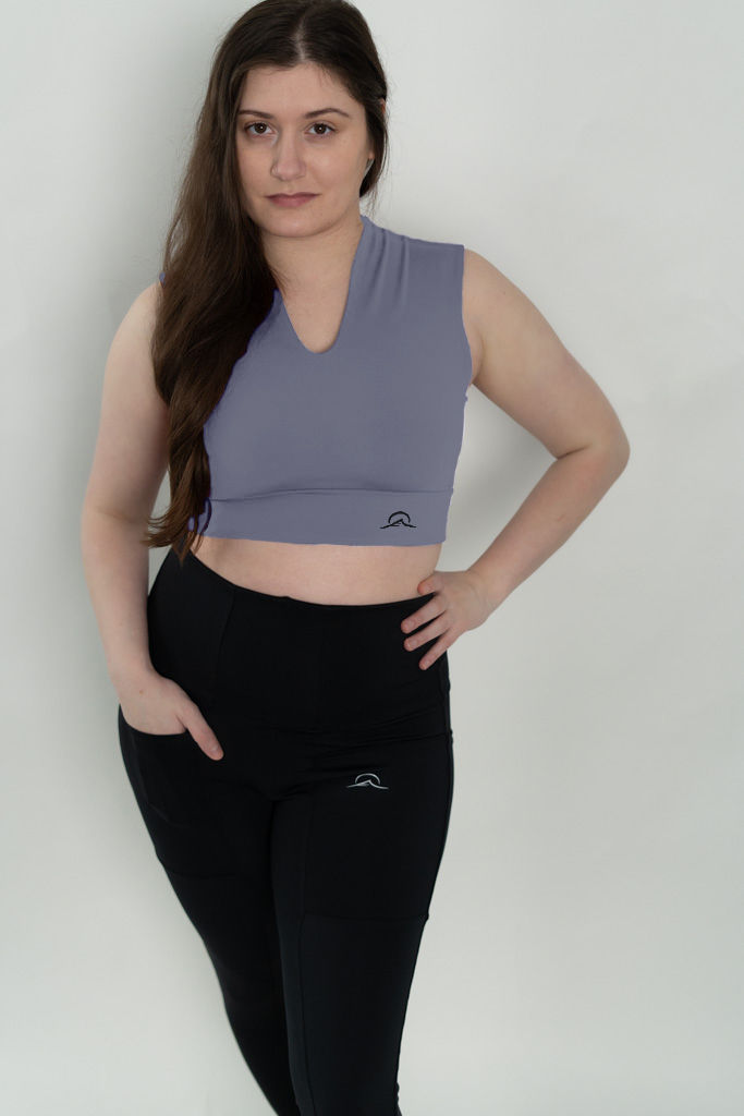 V Neck Sports Bra Top