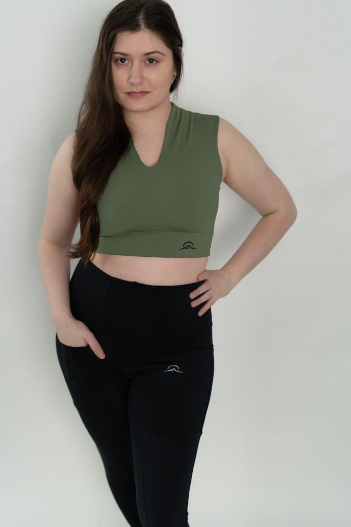 V Neck Sports Bra Top