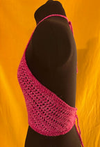 Fuchsia Maze Crochet Top