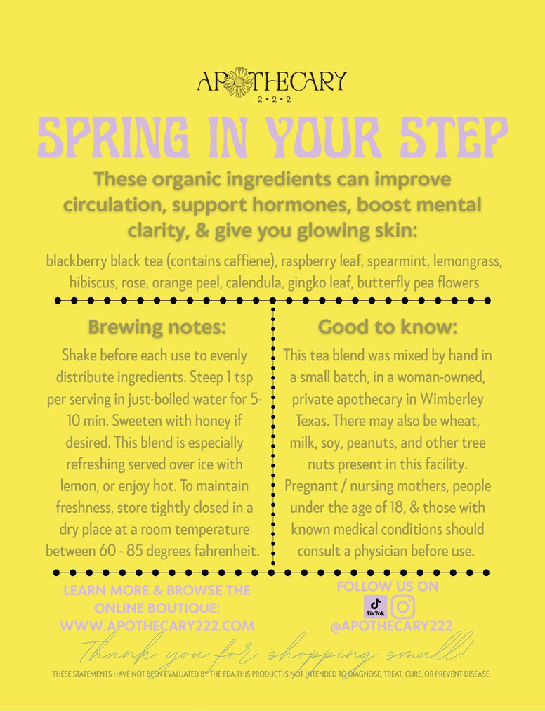 Organic Energizing Anti-inflammatory Tea Blend: Spring in Your Step