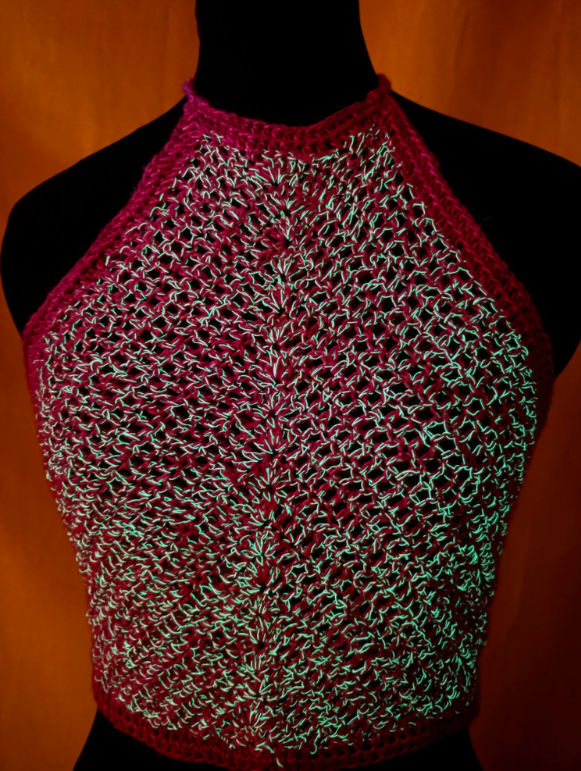 Fuchsia Maze Crochet Top