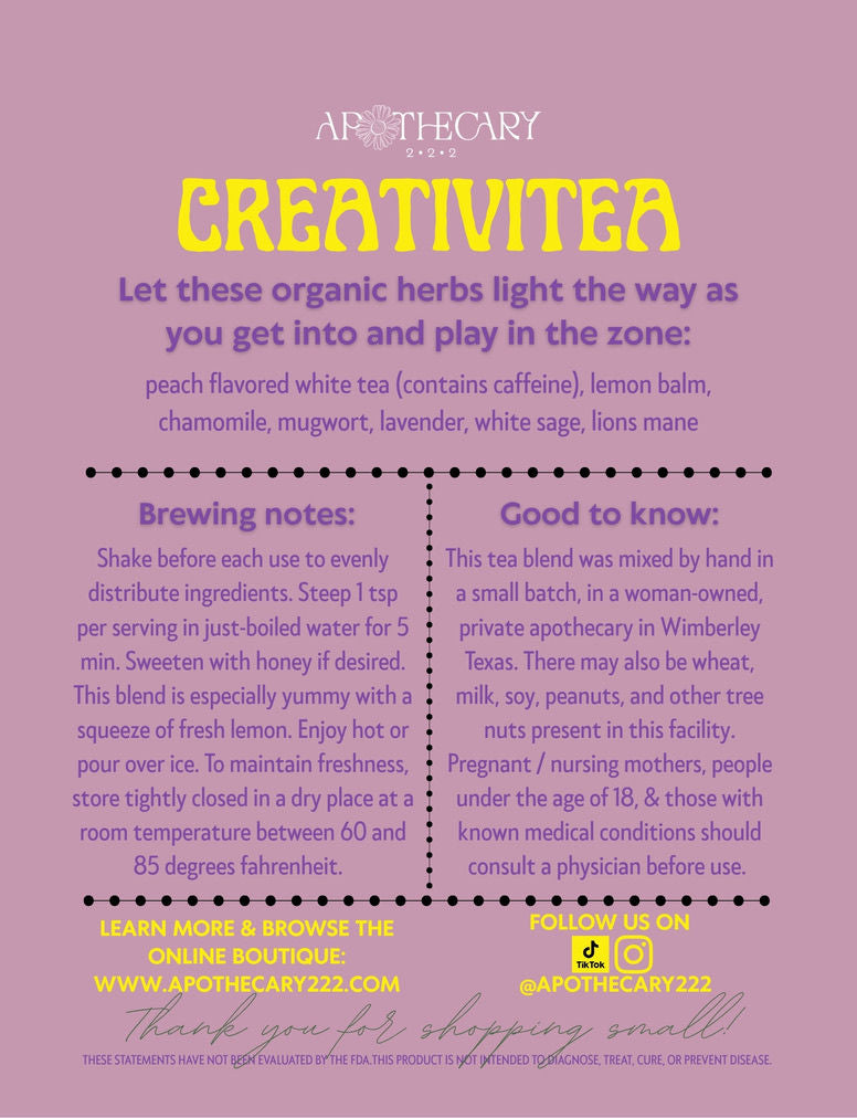 Organic Tea Blend for Attention, Productivity, & Focus: CreativiTEA