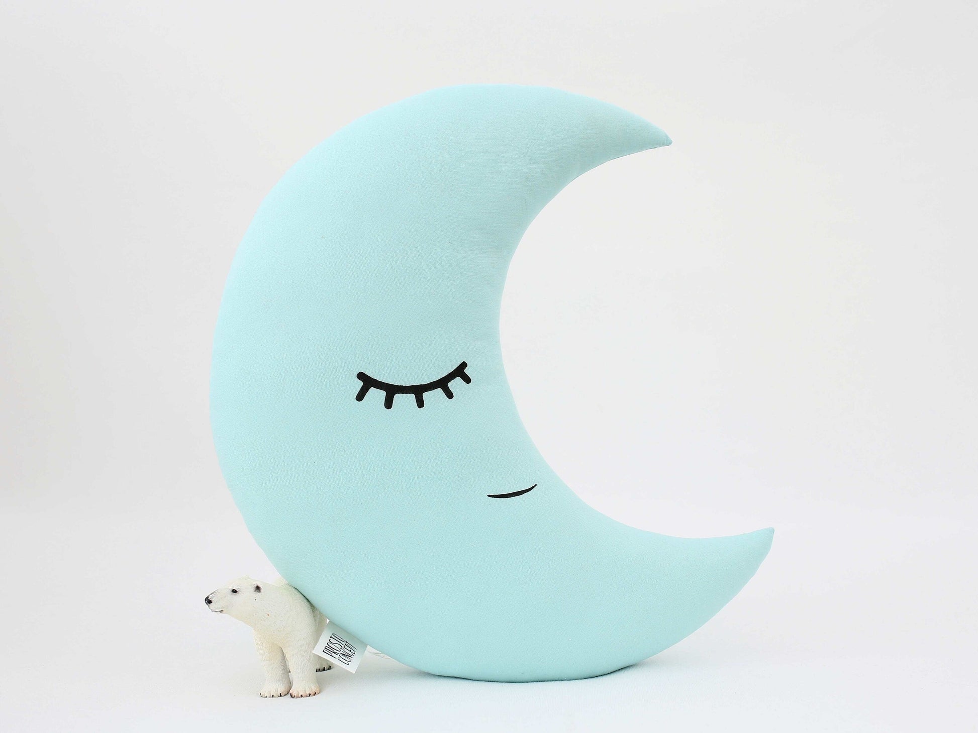 Mint Crescent Moon Pillow